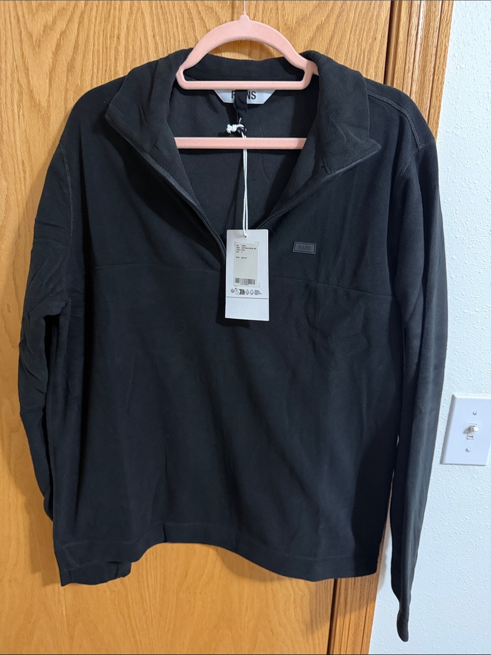 Rains Black Half-Zip Performance Jacket